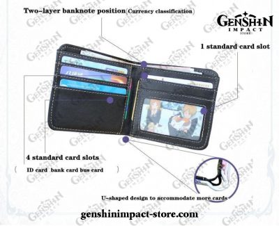 New Style Keqing Genshin Impact Pu Wallet Short
