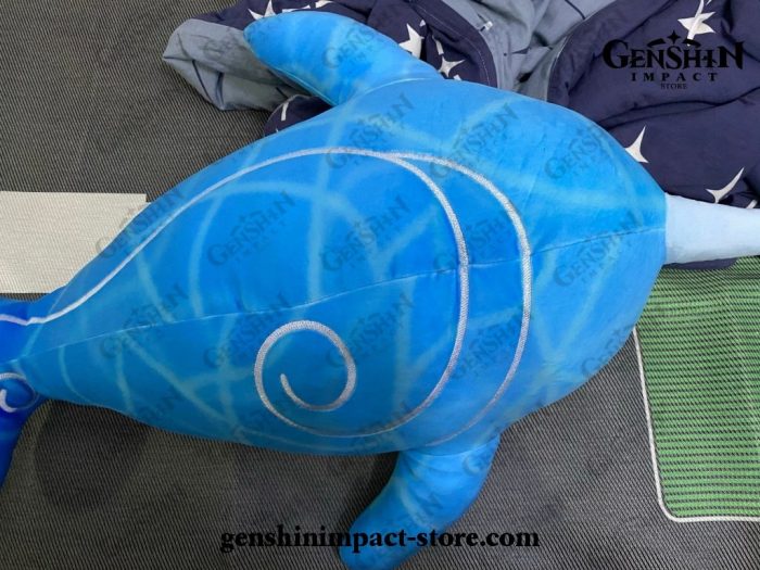 Swallowing Sky Whale Genshin Impact Blue Plush Pillow