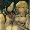 Zhongli & Lumine Couple Genshin Impact Kraft Paper Poster