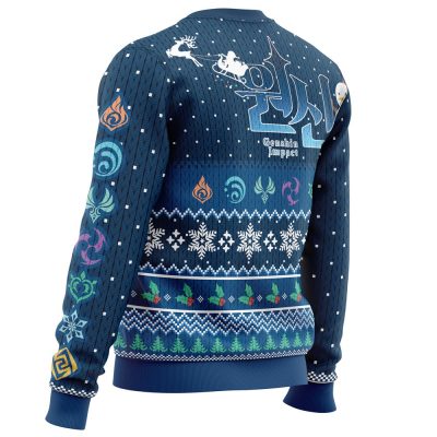 Happy Holidays Genshin Impact men sweatshirt SIDE BACK mockup - Genshin Impact Store
