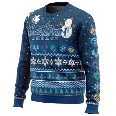 Happy Holidays Genshin Impact men sweatshirt SIDE FRONT mockup - Genshin Impact Store