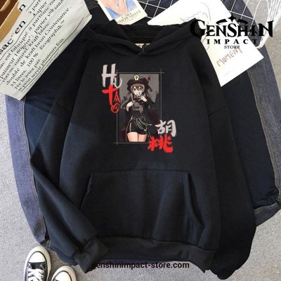 Genshin Hu Tao Pocket Hoodie Black / Xl
