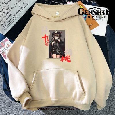Genshin Hu Tao Pocket Hoodie Khaki / Xxxl