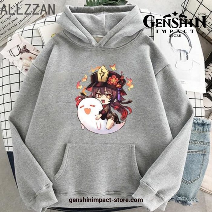 Genshin Impact Hu Tao Chibi Hoodies Black / Xxxl
