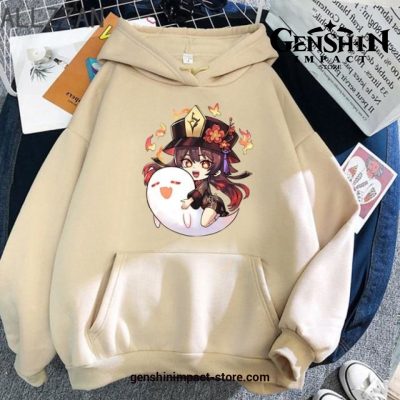 Genshin Impact Hu Tao Chibi Hoodies Gray / Xxxl