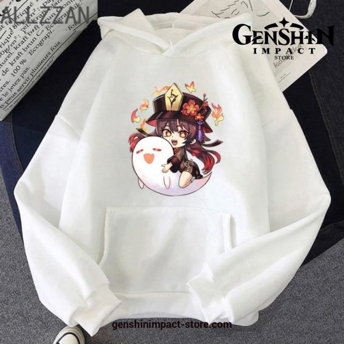 Genshin Impact Hu Tao Chibi Hoodies White / Xl