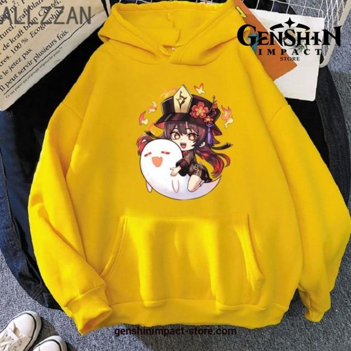 Genshin Impact Hu Tao Chibi Hoodies Yellow / S
