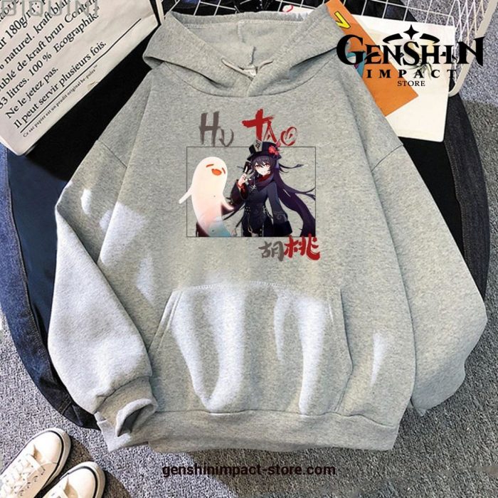 Genshin Impact Hu Tao Pocket Hoodie Gray / Xs