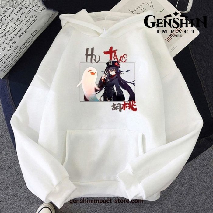 Genshin Impact Hu Tao Pocket Hoodie White / M