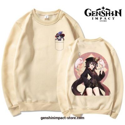 Genshin Impact Hu Tao Small Pocket Hoodies Khaki / Xxxl