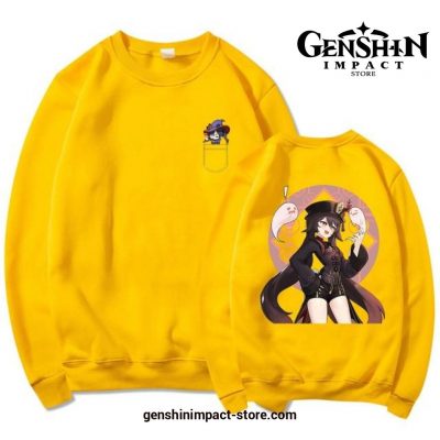 Genshin Impact Hu Tao Small Pocket Hoodies Yellow / Xxxl
