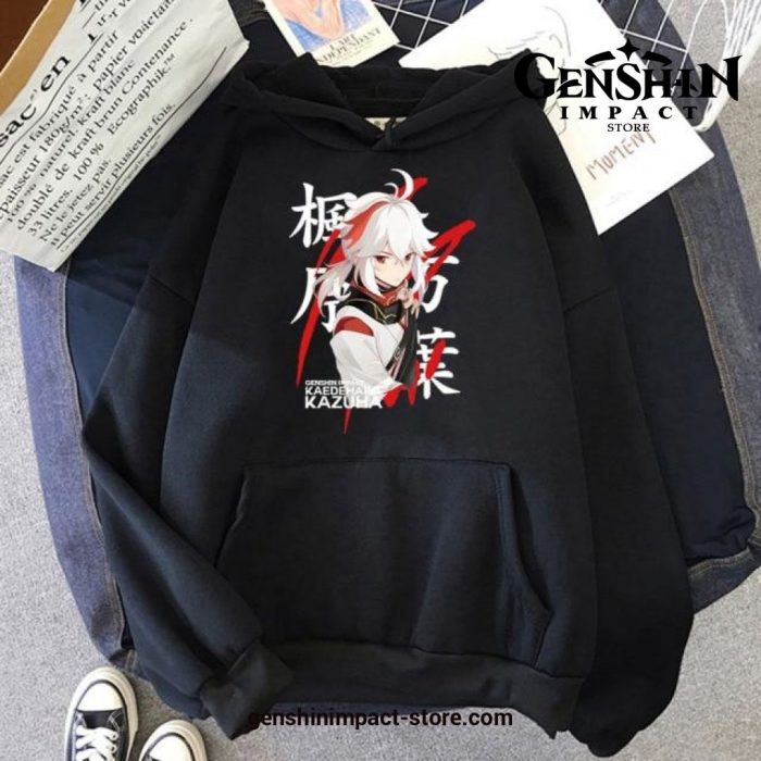 Genshin Impact Kaedehara Kazuha Hoodies Black / Xxxl
