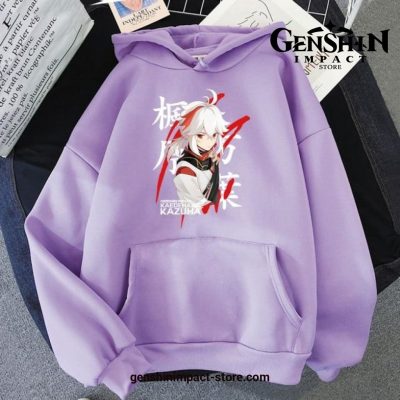 Genshin Impact Kaedehara Kazuha Hoodies Purple / S