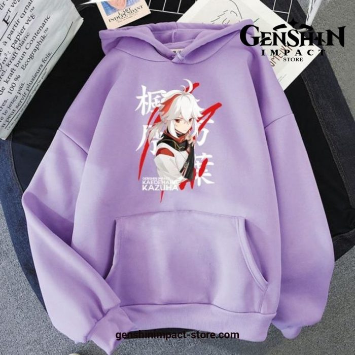 Genshin Impact Kaedehara Kazuha Hoodies Purple / S