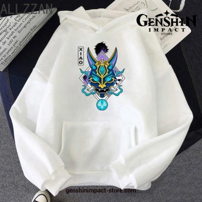 Genshin Impact Xiao Cool Print Hoodies White / Xxxl