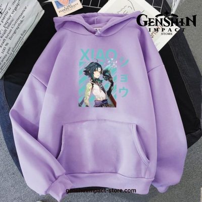 Genshin Impact Xiao Hoodies Light-Purple / Xxl