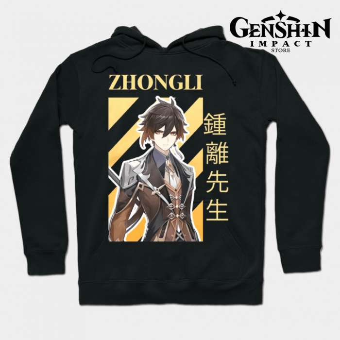 Genshin Zhongli Hoodie Black / S
