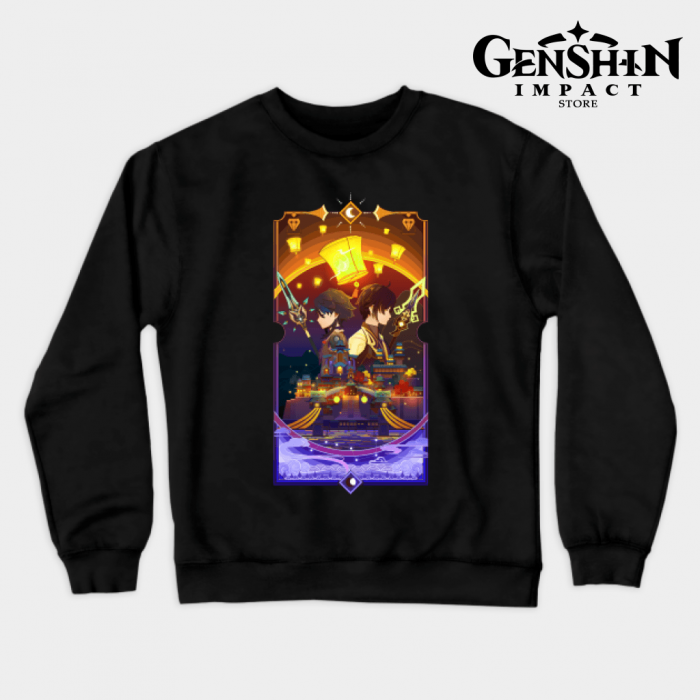 Xiao X Zhongli Crewneck Sweatshirt Black / S
