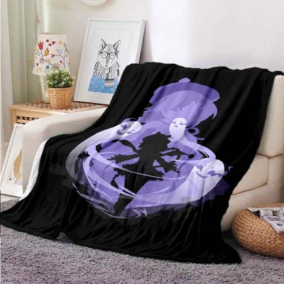 Genshin Impact 3D Purple Microfleece Blanket