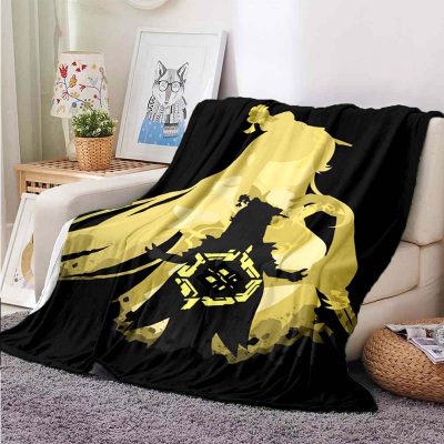 Genshin Impact 3D Yellow Microfleece Blanket