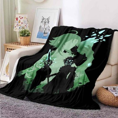 Genshin Impact 3D Green Macha Microfleece Blanket