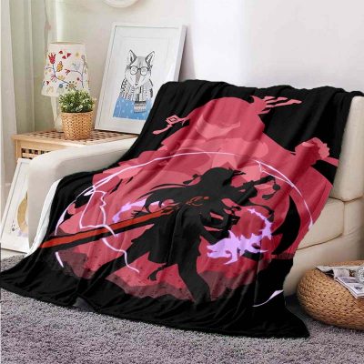 Genshin Impact 3D Red Microfleece Blanket