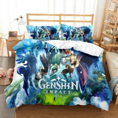 Bedding Set Genshin Impact Game Kids 3d Style 8