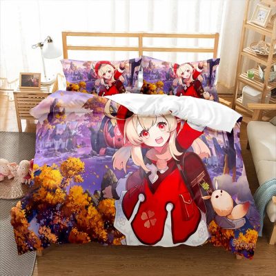 Genshin Impact Game Kids 3d Bedding Set