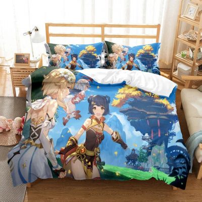 Bedding Set Genshin Impact Game Kids 3d Style 3