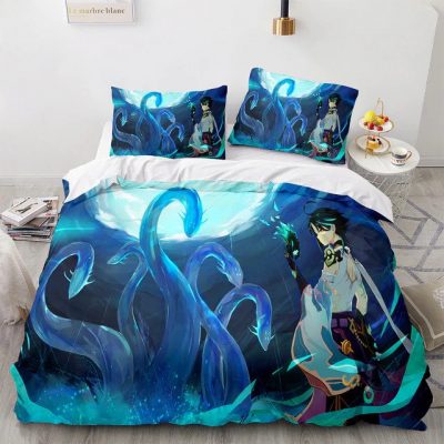Genshin Impact Bedding Set Game 3d Bedding Set Style 16
