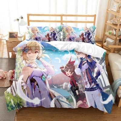 Bedding Set Genshin Impact Game Kids 3d Style 1