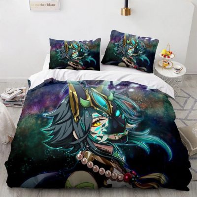 Genshin Impact Bedding Set Game 3d Bedding Set Style 17