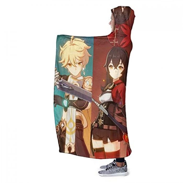 genshin impact hooded blanket 3d print thick blanket for kids teens adu 111 - Genshin Impact Store