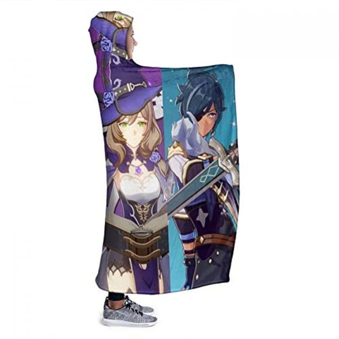 genshin impact hooded blanket 3d print thick blanket for kids teens adu 112 - Genshin Impact Store