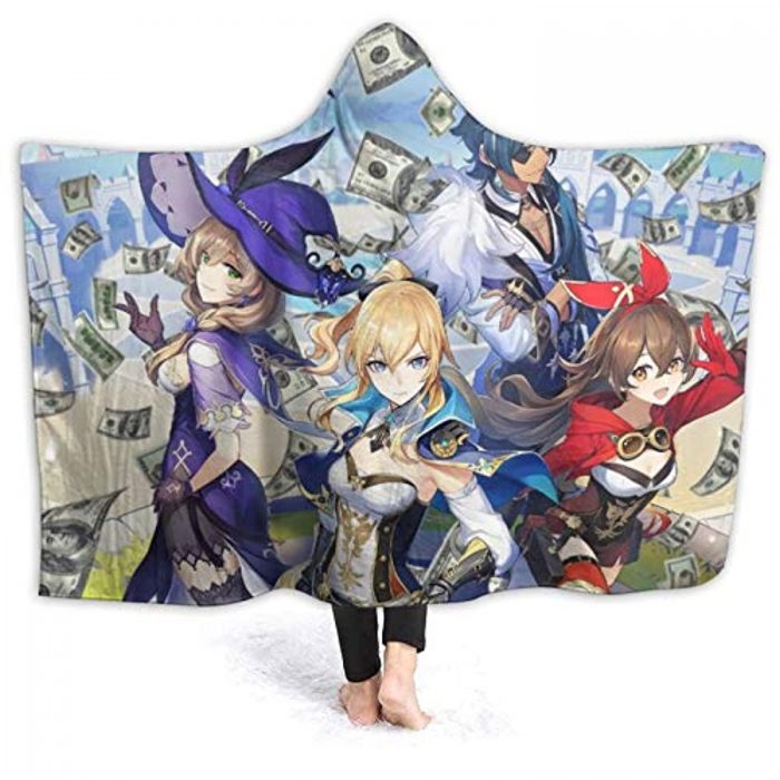 genshin impact hooded blanket 3d print thick blanket for kids teens adu 138 - Genshin Impact Store