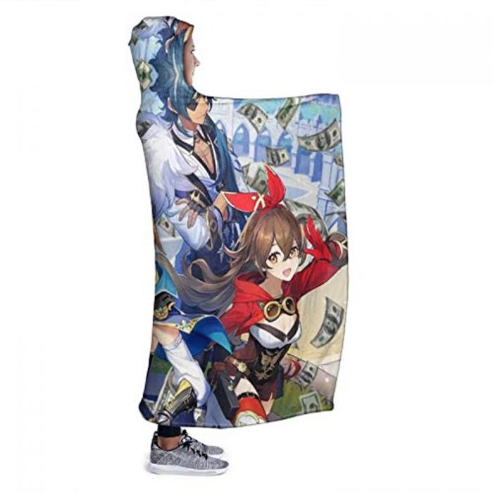 genshin impact hooded blanket 3d print thick blanket for kids teens adu 140 - Genshin Impact Store