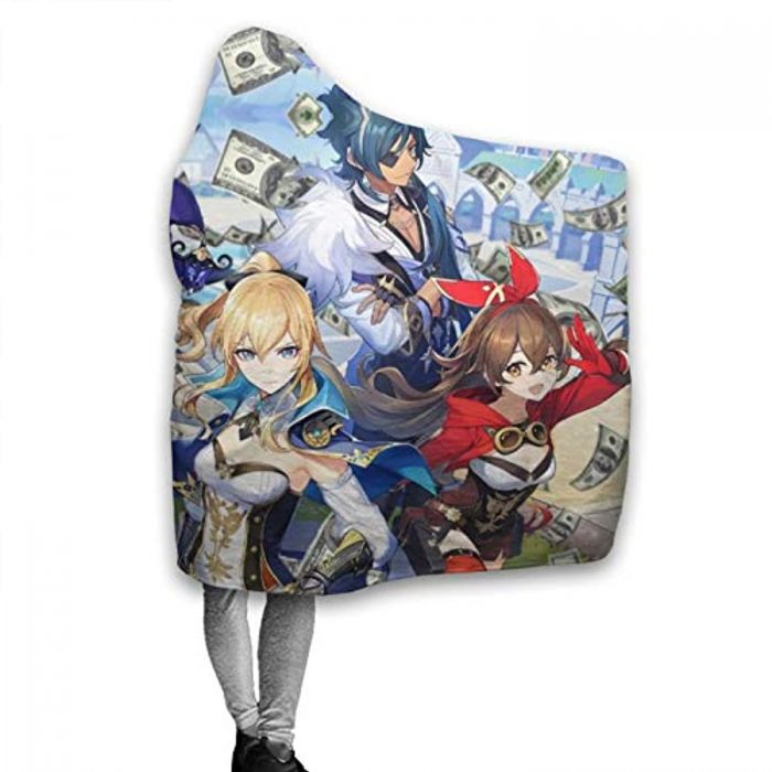 genshin impact hooded blanket 3d print thick blanket for kids teens adu 142 - Genshin Impact Store