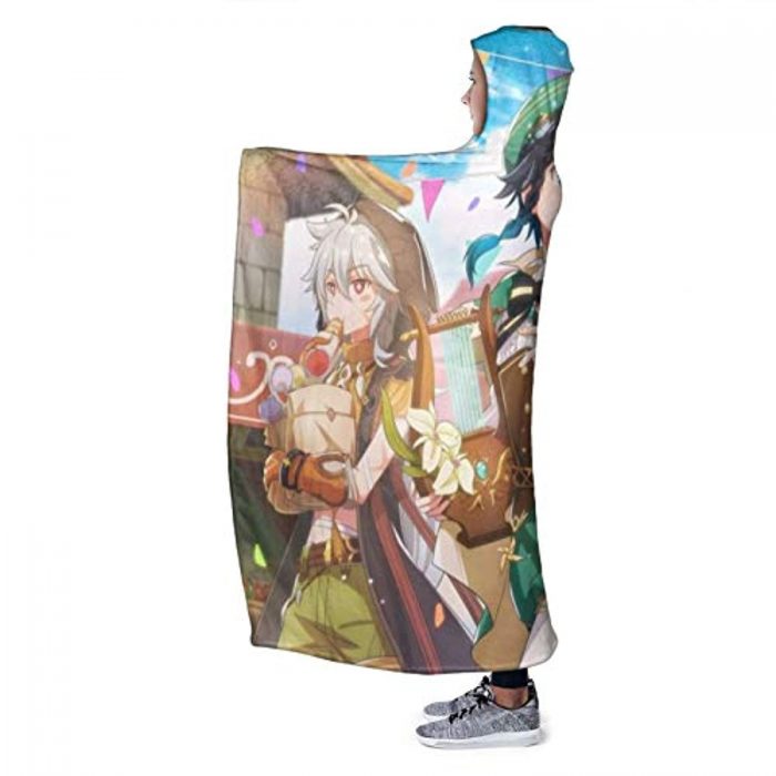 genshin impact hooded blanket 3d print thick blanket for kids teens adul 13 1 - Genshin Impact Store
