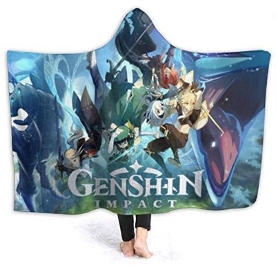 Genshin Kimetsu no Yaiba Impact Hooded Blanket