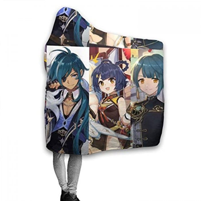 genshin impact hooded blanket 3d print thick blanket for kids teens adul 30 - Genshin Impact Store