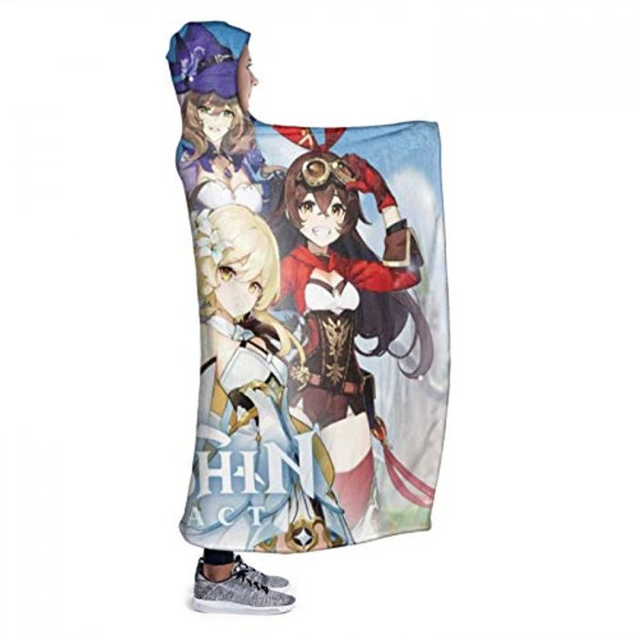 genshin impact hooded blanket 3d print thick blanket for kids teens adul 98 - Genshin Impact Store