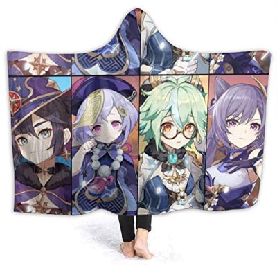 Diluc, Fischl, Qiqi, Venti Impact Hooded Blanket