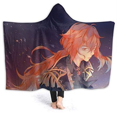 Cool Diluc Impact Hooded Blanket