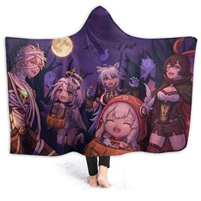 Cute Genshin Impact Hooded Blanket