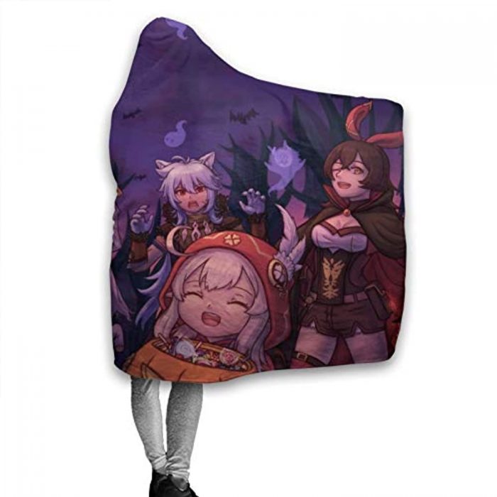 genshin impact hooded blanket lisa kaeya jean amber cozy thick hooded bl 14 - Genshin Impact Store
