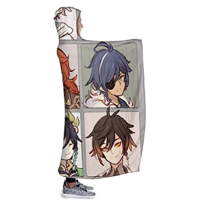 genshin impact hooded blanket lisa kaeya jean amber cozy thick hooded bl 42 - Genshin Impact Store