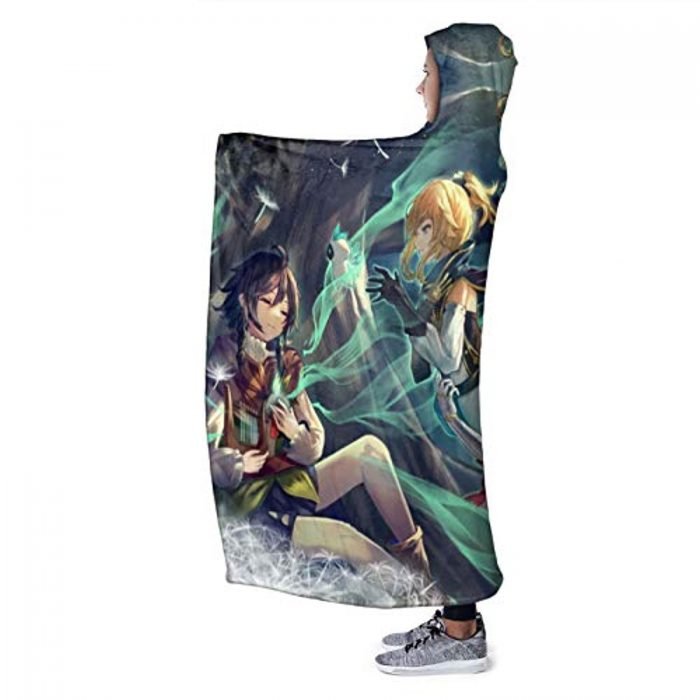 genshin impact hooded blanket lisa kaeya jean amber cozy thick hooded bl 65 - Genshin Impact Store