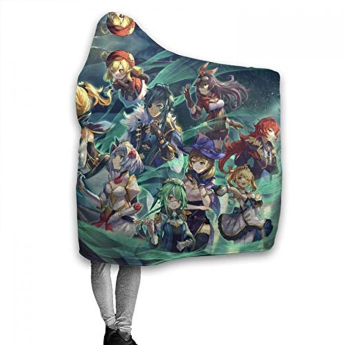 genshin impact hooded blanket lisa kaeya jean amber cozy thick hooded bl 68 - Genshin Impact Store