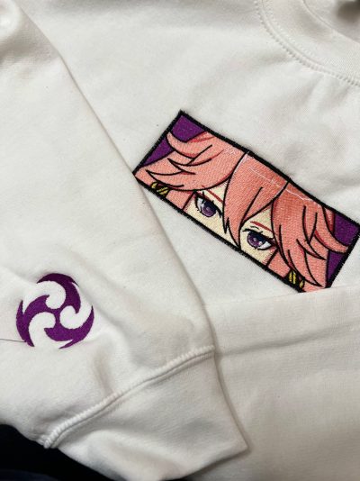 Genshin Impact Yae Miko Face Boxed Embroidered Hoodie + Sleeve