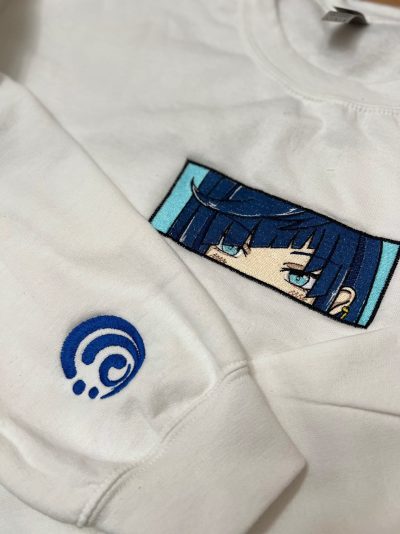 Genshin Impact Yelan Face Boxed Embroidered Hoodie + Sleeve
